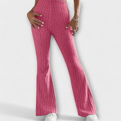 Luretta – Flared Trousers with Fine Structure