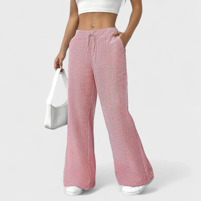 Dominique - Comfortable wide trousers with elegant details