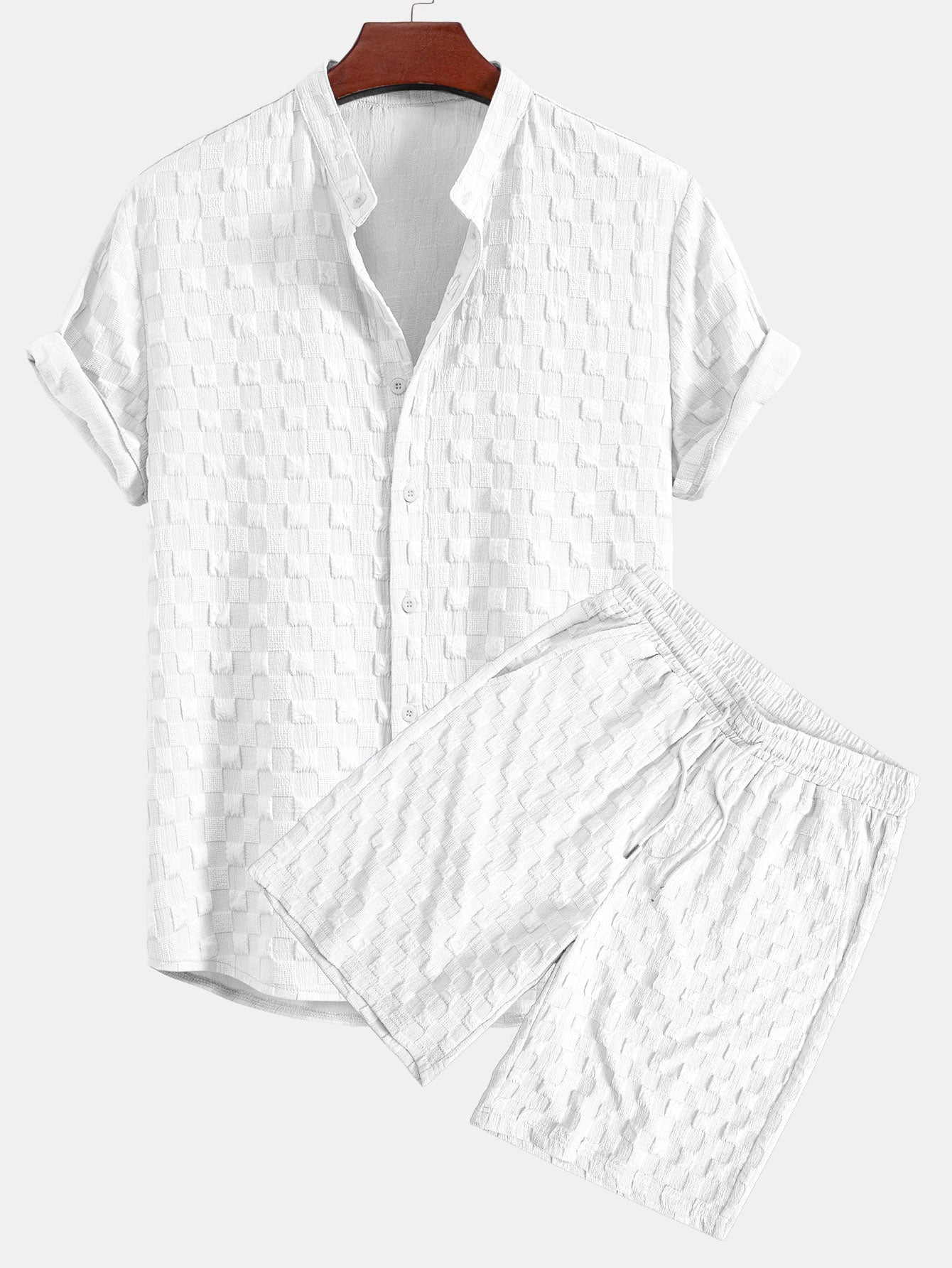 Jacquard Check Shirt & Shorts Set