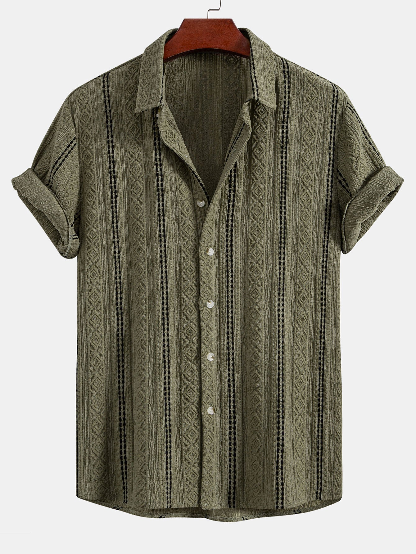 Jacquard Shirt & Linen Trousers Set