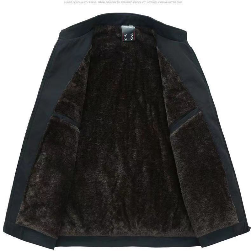 🔥Solid Color, Stand-Up Collar with Zipper and Warm Fleece Jacket