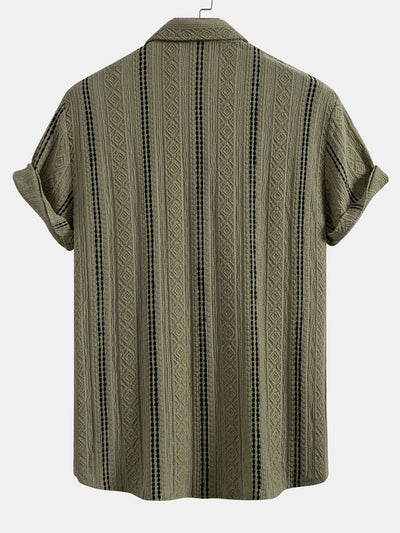 Jacquard Shirt & Linen Trousers Set