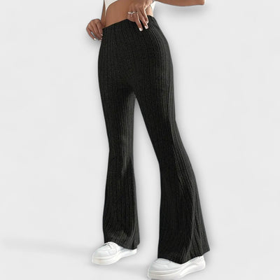 Luretta – Flared Trousers with Fine Structure