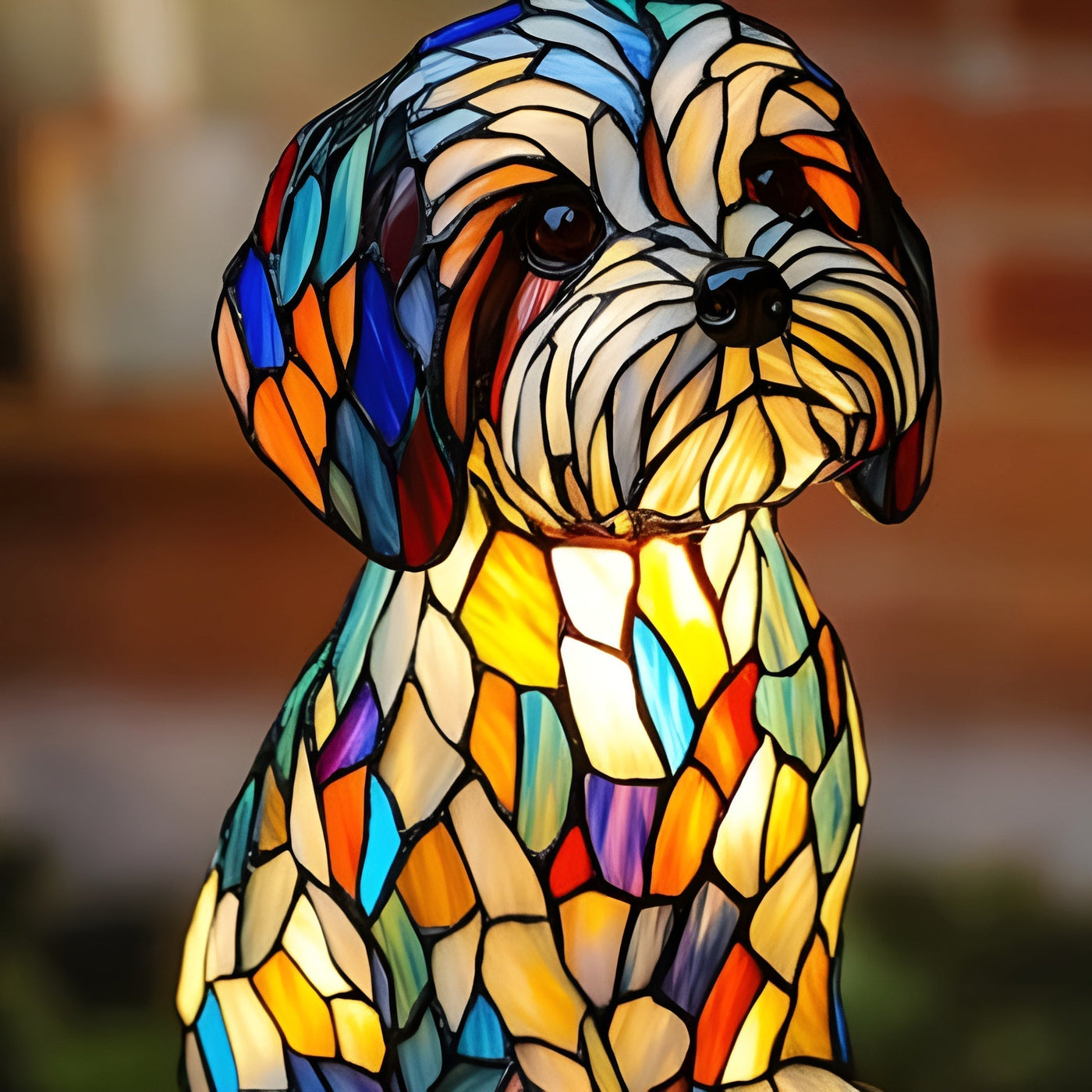 Papouille – Magical Dog Lamp Made of Colourful Glass
