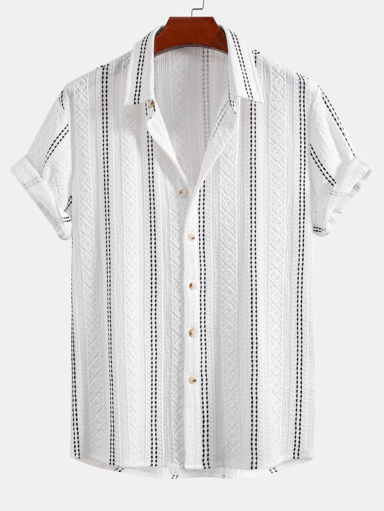 Jacquard Shirt & Linen Trousers Set