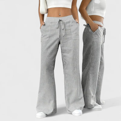 Dominique - Comfortable wide trousers with elegant details