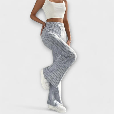 Luretta – Flared Trousers with Fine Structure