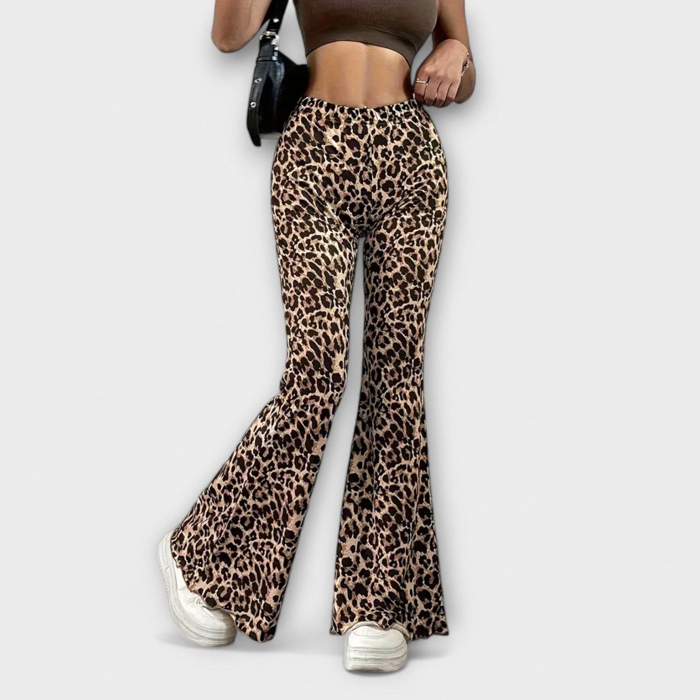 Leopard Print Bootcut Trousers