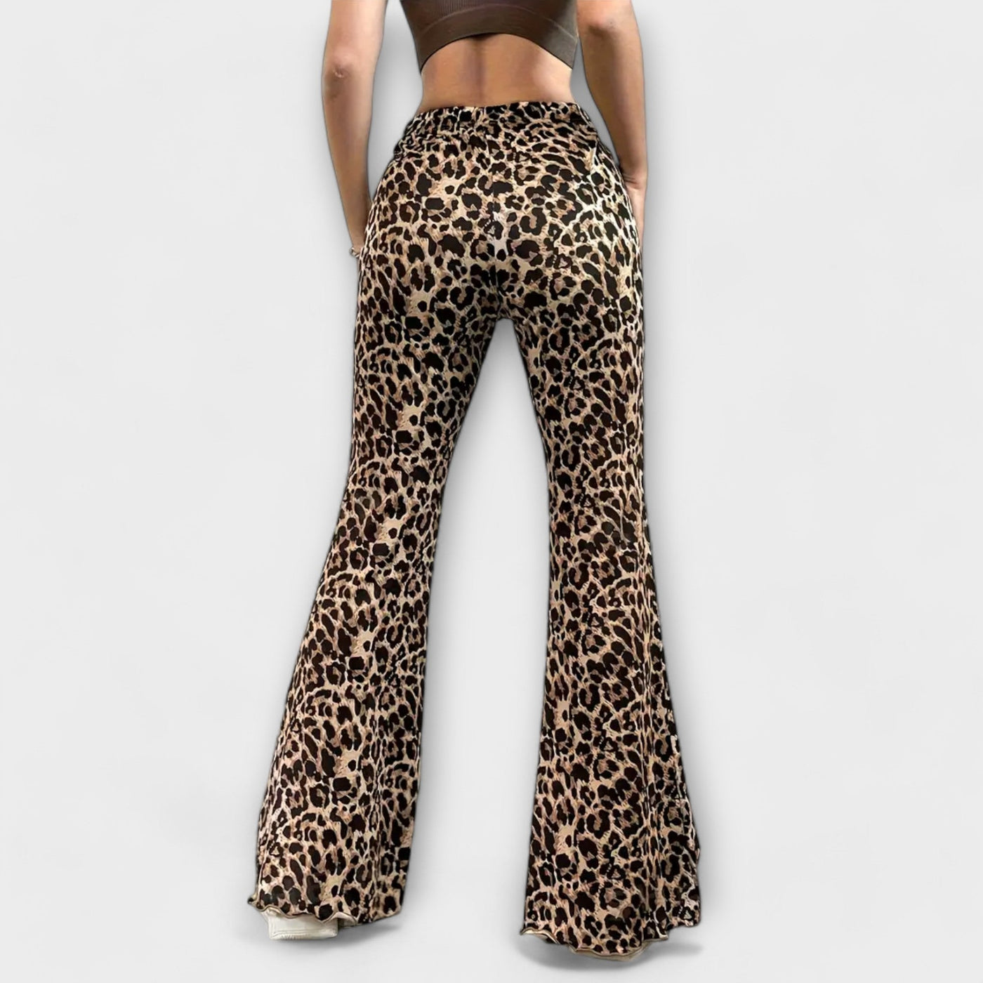 Leopard Print Bootcut Trousers