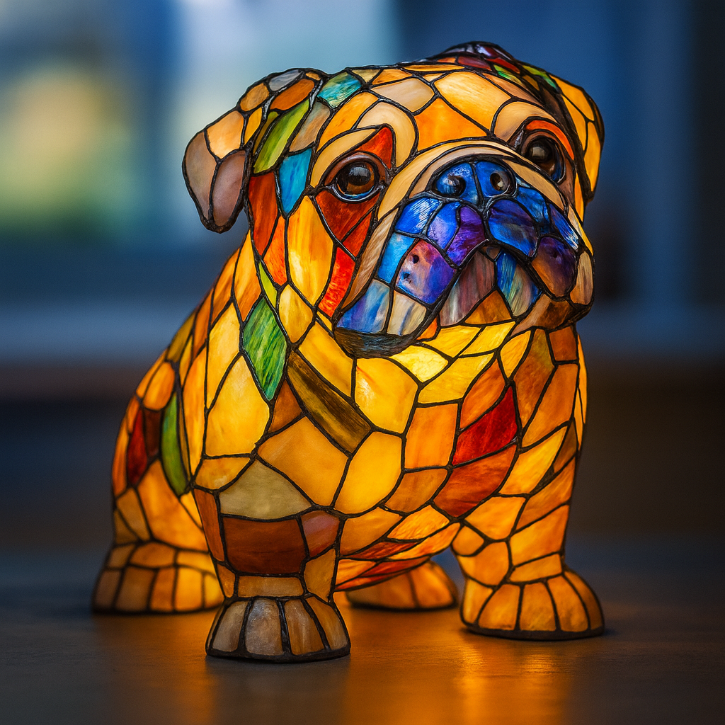 Noiraud – Magical Dog Lamp Made from Colourful Glass