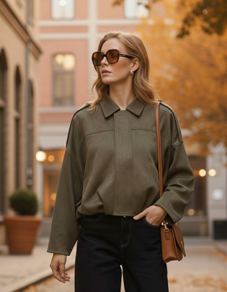 Lina – Oversize Suede Bomber