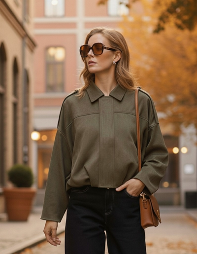 Lina – Oversize Suede Bomber