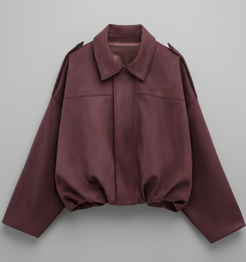 Lina – Oversize Suede Bomber