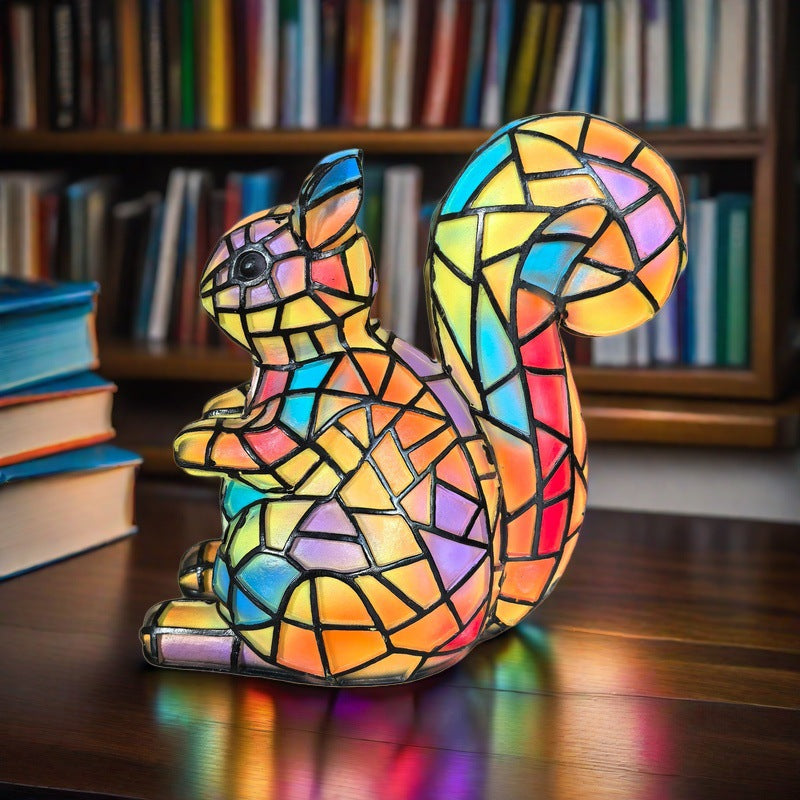 Pompon – Magical Squirrel Lamp Made of Colourful Glass