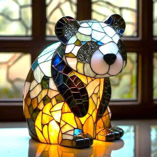 Loustic – Magical Panda Lamp Made of Coloured Glass