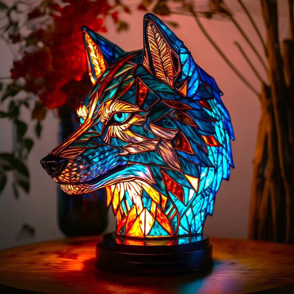 Fifou – Magical Wolf Lamp made of Coloured Glass