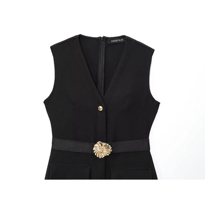 Valencia Gold Buckle Dress