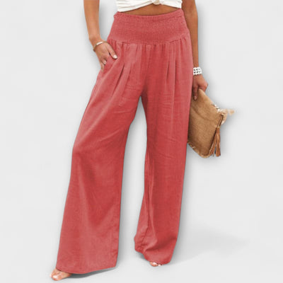 Thearya - Casual Wide-Leg Linen Trousers