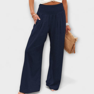 Thearya - Casual Wide-Leg Linen Trousers