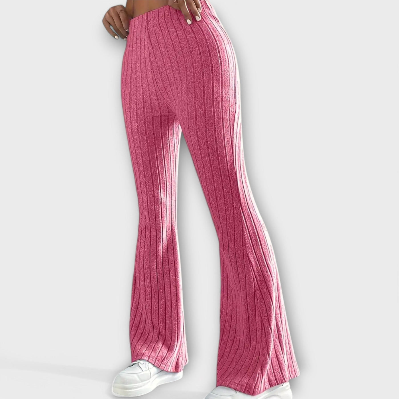 Luretta – Flared Trousers with Fine Structure