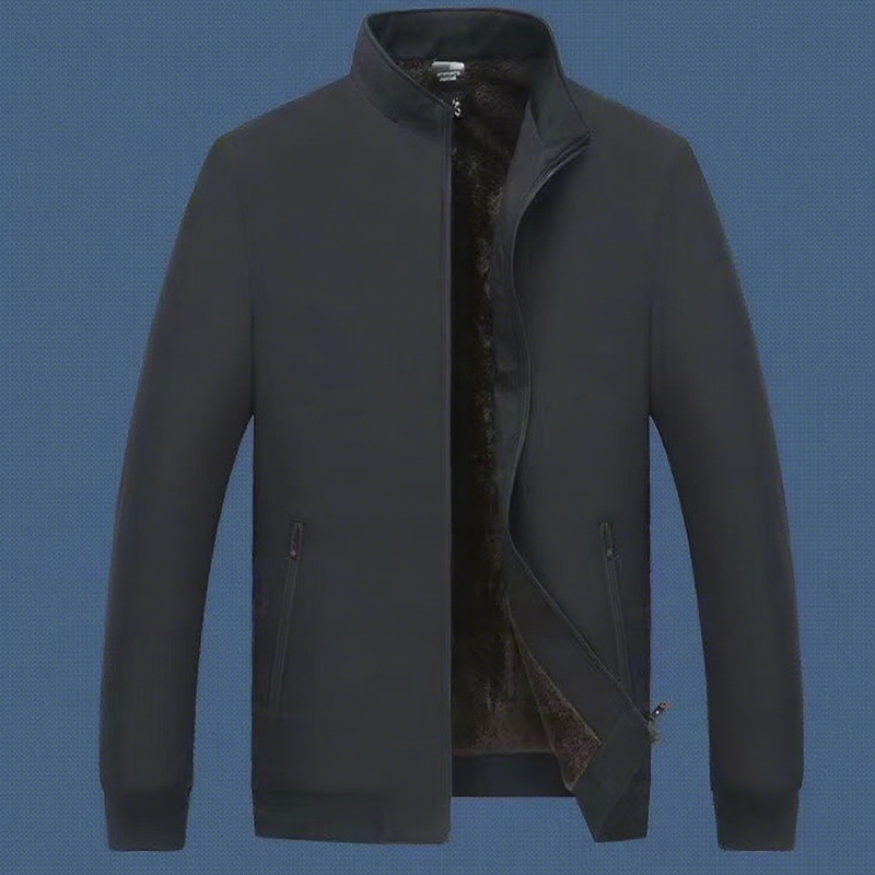 🔥Solid Color, Stand-Up Collar with Zipper and Warm Fleece Jacket