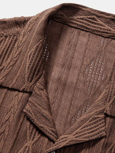 Jacquard Cuban Shirt & Textured Trousers Set