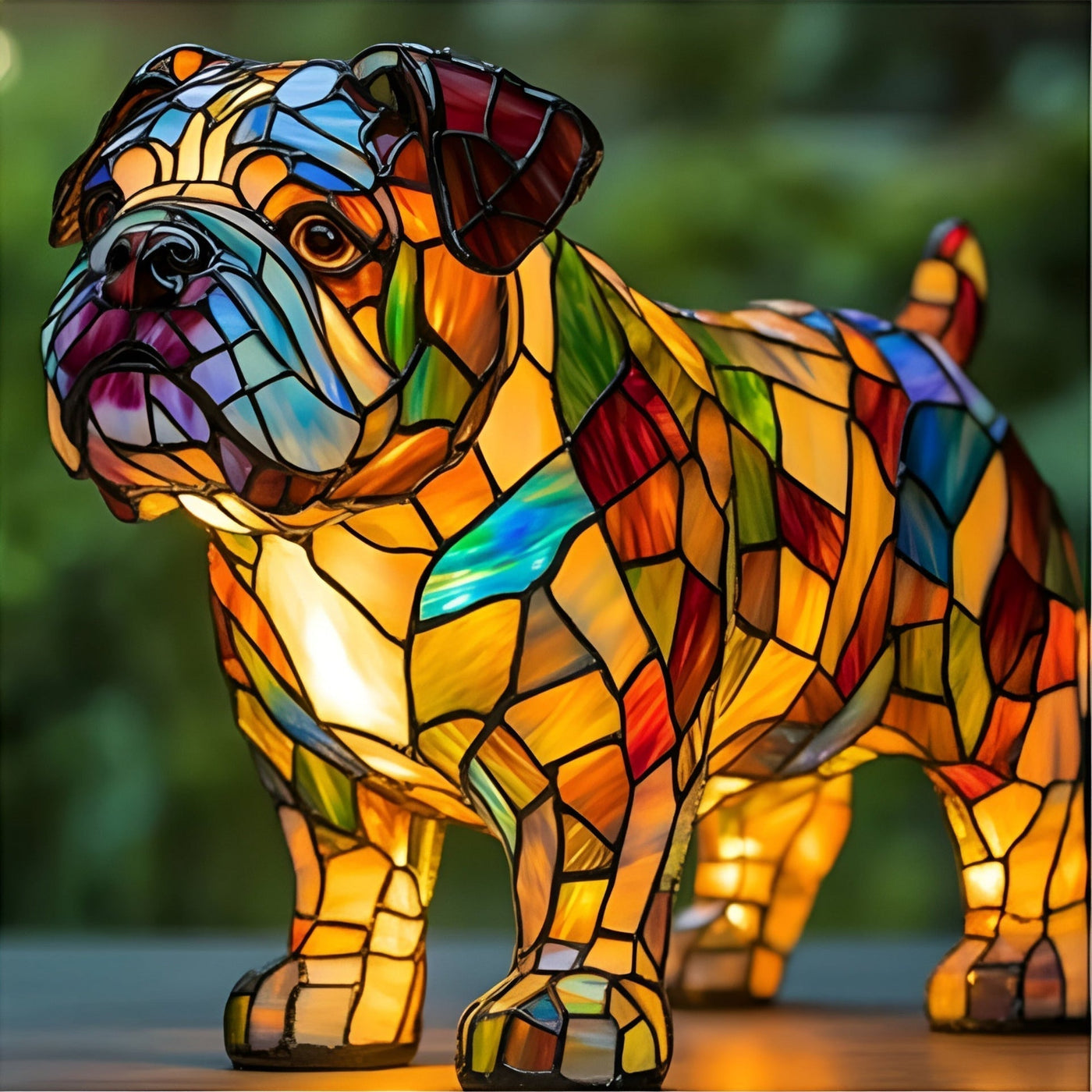 Papou – Magical Dog Lamp Made of Colourful Glass