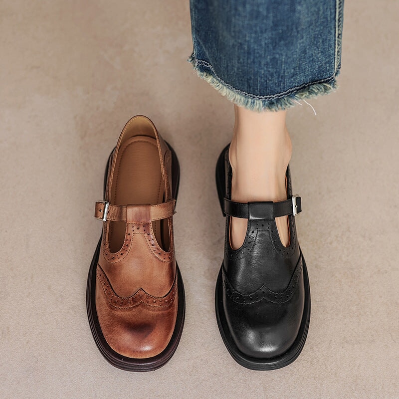 Mattea™ | Elegant Leather Mary Janes