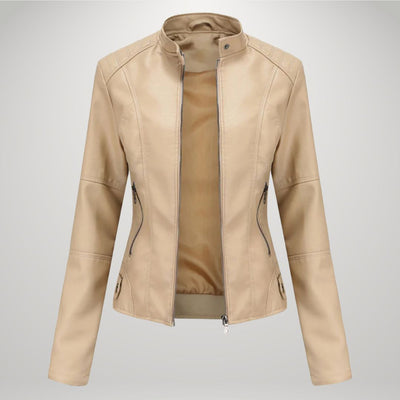 Elodie - Faux Leather Biker Jacket