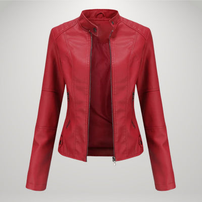 Elodie - Faux Leather Biker Jacket