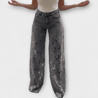 Trendy Patchwork Lace Jeans