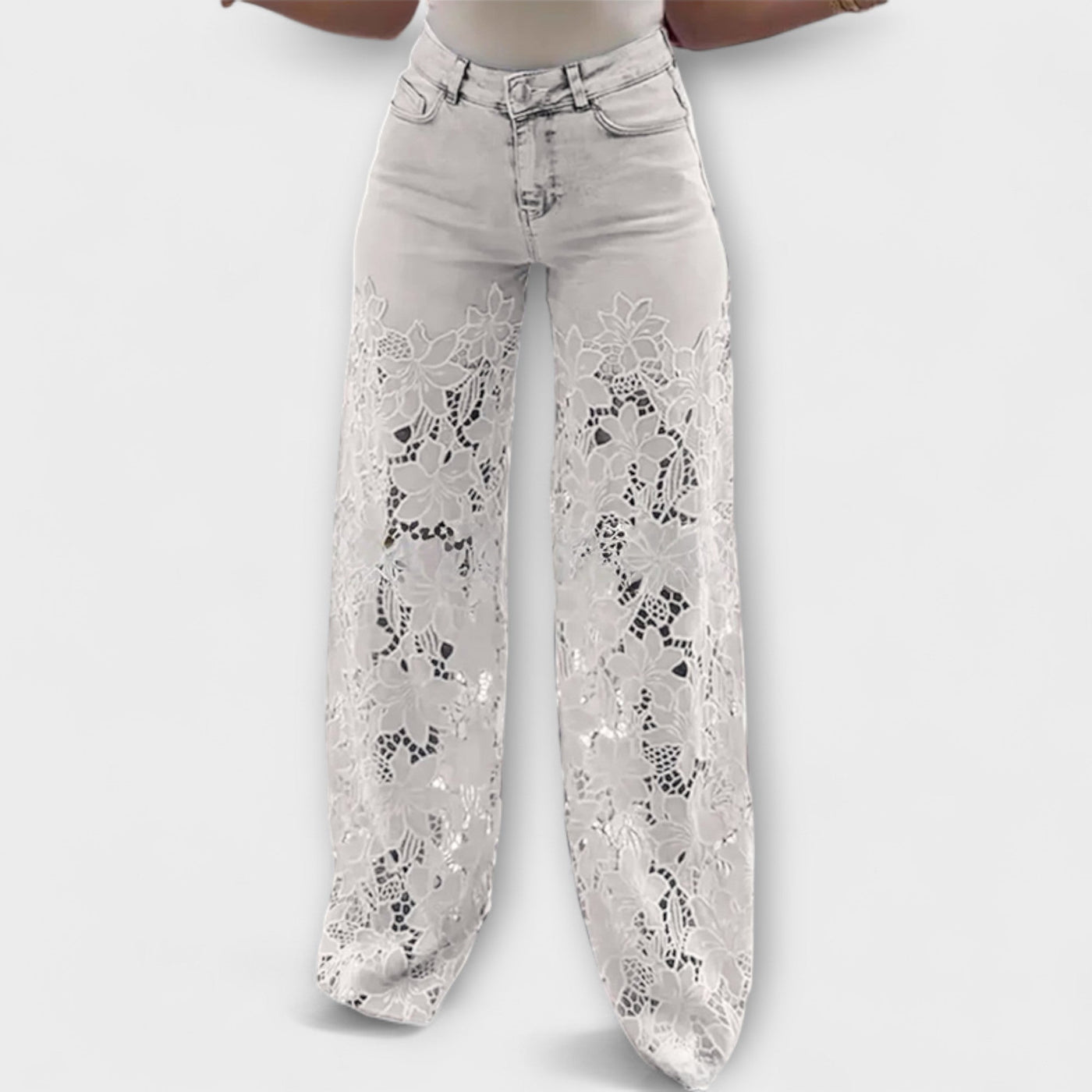 Trendy Patchwork Lace Jeans