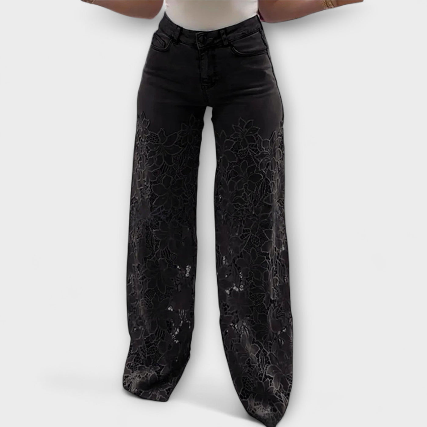 Trendy Patchwork Lace Jeans